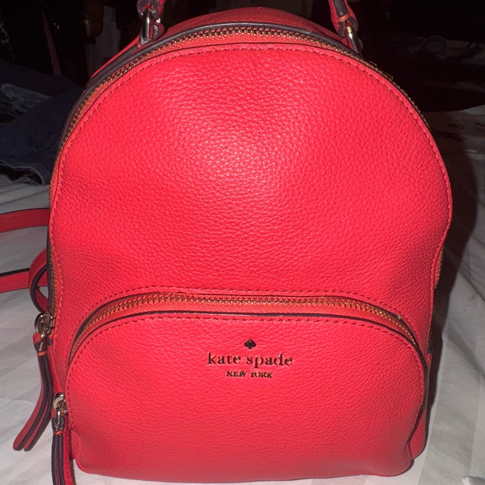 Kate Spade Red medium Backpack with Gold Hardware